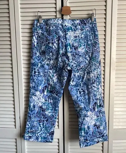 Nine West  Jeans Chrystie Capris Blue Patterned Crop Pants Capri pants