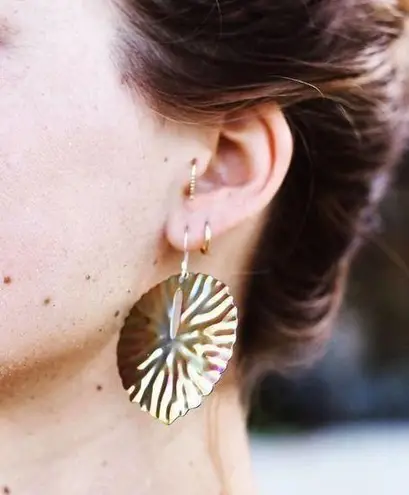 Metallic Earring & Ring Set Green