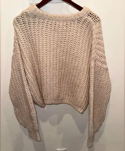 Garage  Cable Knit Chunky Cropped Sweater Sz L