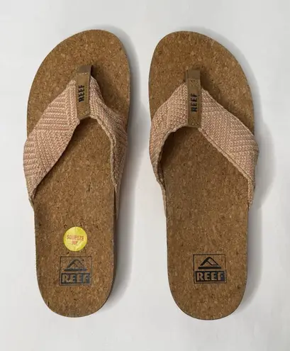 REEF Flip Flops Woman's Size 9 Cushion Strand Cork Sandal Rose Beach Summer Rare