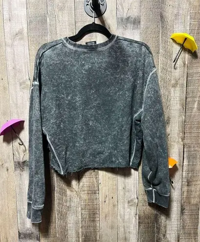 Nike  SPORTSWEAR REBEL CREWNECK GREY ACID WASH CROPPED SWEATSHIRT