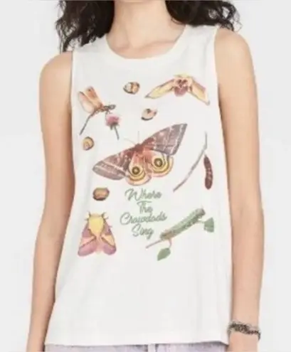 "Where the Crawdads Sing" cream graphic tank top small NEW cottagecore neutral