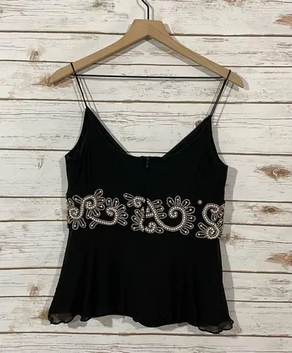 Night Way Collections Embellished Cami Top - Black - Large