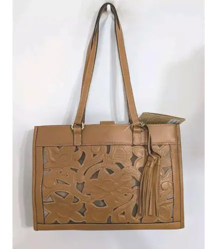 Patricia Nash Leather & Nylon Mesh Tote