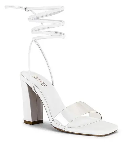 Raye Katya Strappy Tie Heel in White