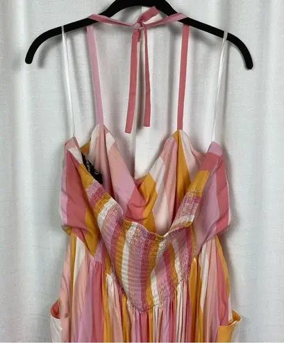 Modcloth  x Collectif Sandy-Lynn Peachy Stripe Dress Sz.14