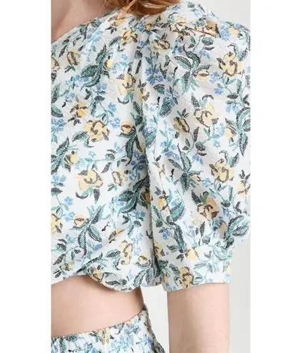 NWT En Saison One Shoulder Cotton Asymmetric Cropped Top Size L Size L