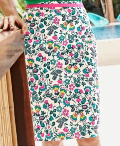 Boden Floral Pencil Skirt in Ivory Exotic Garden White Size 6