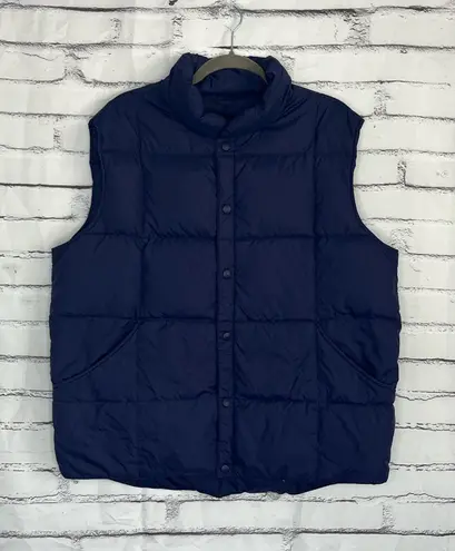 Lands’ End Violet Purple Puffer Vest Jacket Button Up Size Women’s Large Fall