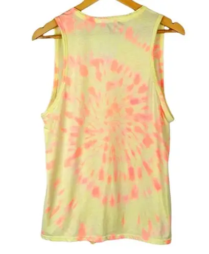 Generation Love Charlotte Tank Top Neon Bright Tie-Dye Tied Knot Scoop Neck M