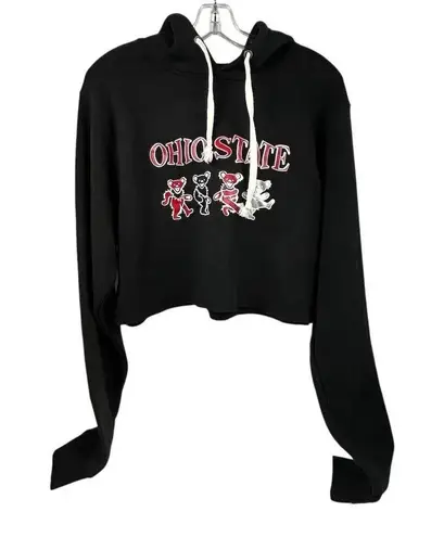 J. America Ohio State Women's XL Black Cropped Hoodie Graphic Casual