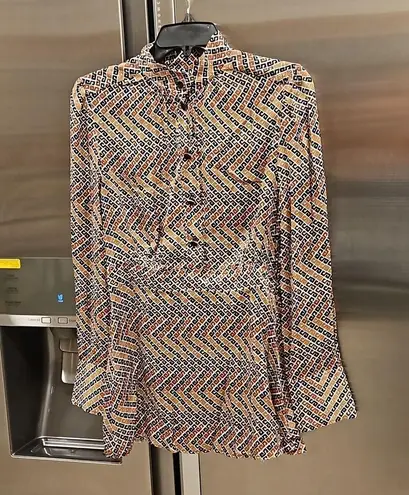 Sandro ππ Logo Printed Satin Mini Dress 36 EU NWT *Altered/Shortened*