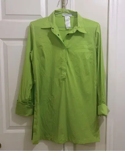 Dolce & Gabbana Lime Green Tunic Top or Swimsuit Coverup Vintage Size 10