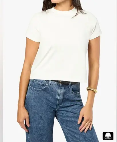 We Wore What NEW Short Sleeve Cropped Boxy Tee White Sz S