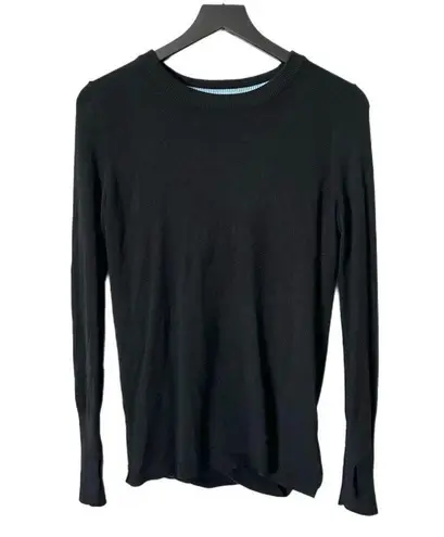 Lululemon  Still At Ease Pullover Black Cashmere Cashlu Size 4 office travel soft