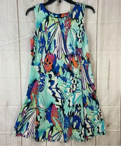 AB Studio Abstract Watercolor Shift Tank Midi Dress Women’s Size Medium