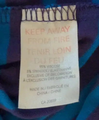 Hatley Womens Sheath Dress Purple Blue Stripe Stretch Long Sleeve Knee Length L Size L