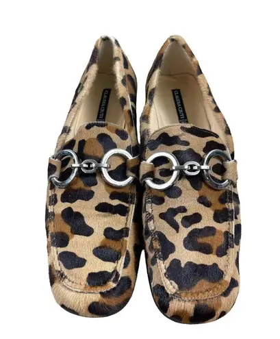 Claudia Ciuti Leopard Made In Italy Pony Hair Slip On Loafers 9 1/2 M Size undefined