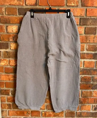 Womens flowy gauzy lagenlook minamalist artsy pants and v neck top set gray M Size M