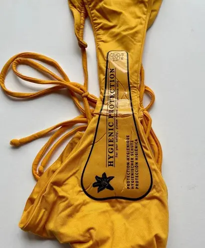 Monica Hansen Beachwear Miami Vice String Bikini Bottom Yellow Size Small NEW