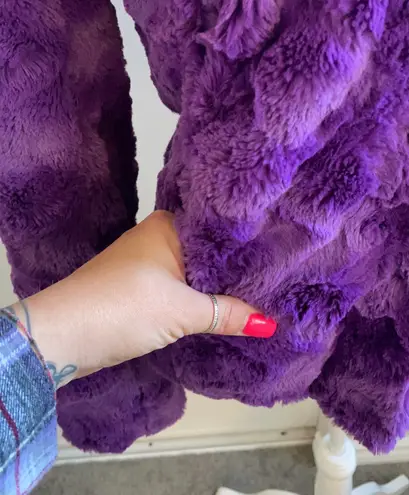 Esley Nwt  Purple Faux Fur Jacket