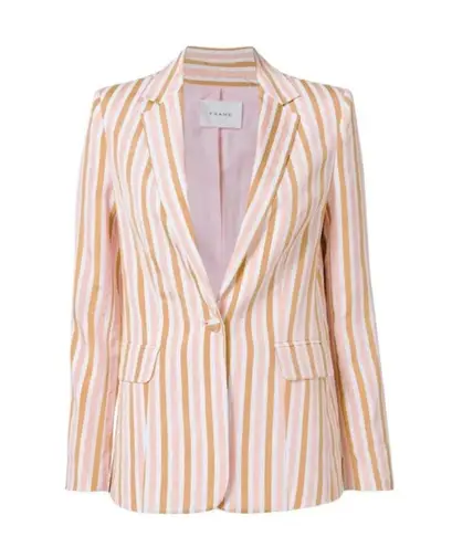 frame denim  Women's Pink White Candy Pin Striped
Blazer And Short Set. Size 0 - Image 3