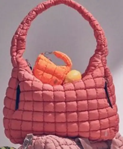 Free People movement quilted carry all coral NWT Pink