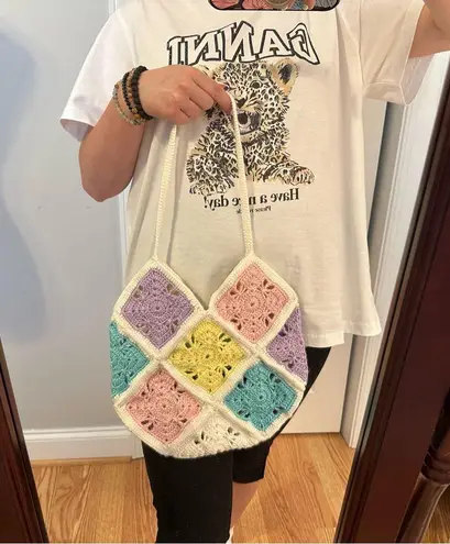 Handmade Pastel Crochet Knit Ba White