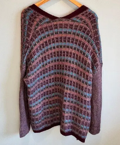 Soft Surroundings Multi-Color Textured Eirene Open Front Cardigan Sweater - L/XL