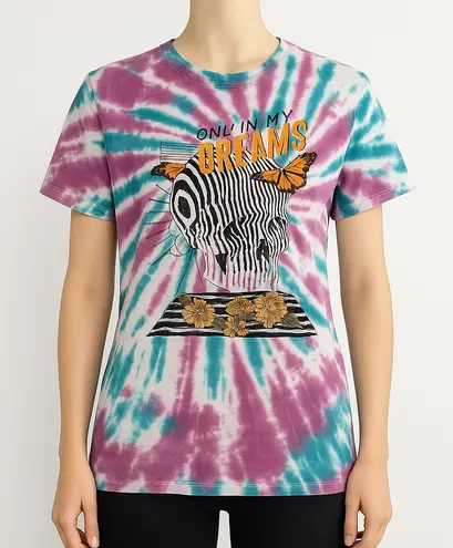 Chemistry Shirt Womens Large Purple Blue Tie Dye Tee Skull Casual Hippie Lounge