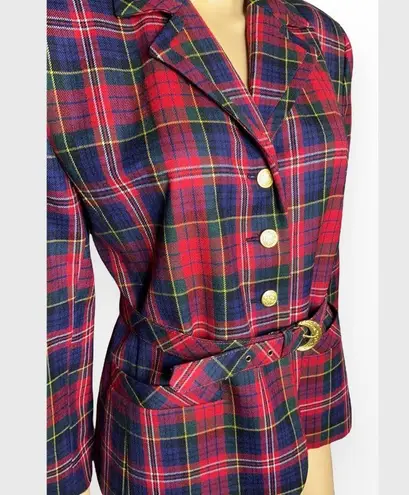 Peter Nygard Vintage Nygard Petite Wool Plaid Blazer Sz 6”