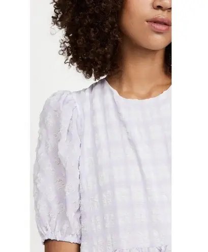 English Factory 💕💕 Tiered Gingham Seersucker Maxi Dress ~ Lavender Medium M NWT