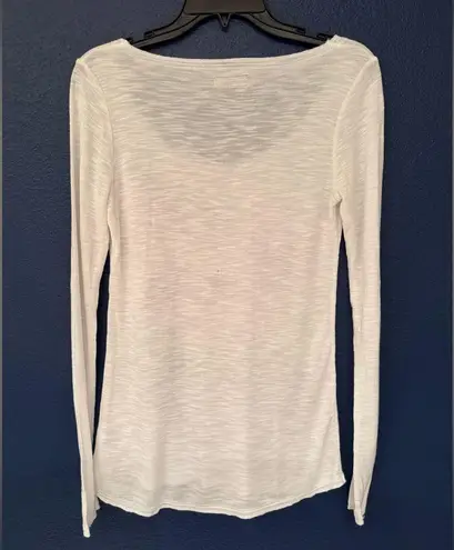 Lauren Moshi Punk Eyes Blouse Women’s White Graphic Scoop Neckline Size XS