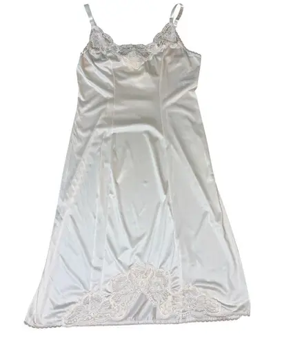 Vtg Olga Slip Dress Knee Length Cream NWT Deadstock Size Small White