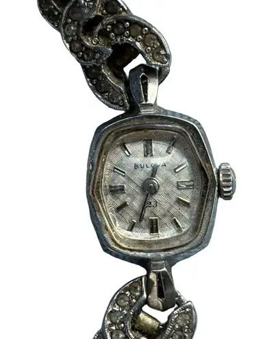Bulova 14k White Gold & Diamonds 23 Wind Up Working Vintage Cocktail Watch