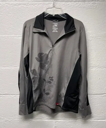 The North Face Grey Floral Half Zip