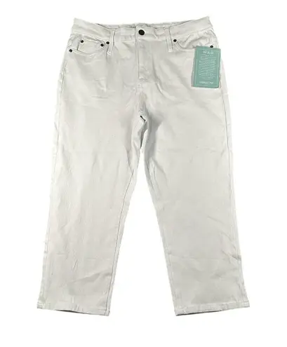 Coldwater Creek Pants Womens 14 White Straight Leg Stretch Denim Casual Cropped
