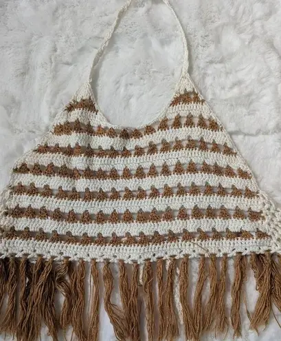 American Vintage Vintage Contempo Casuals Crochet Halter Top Small