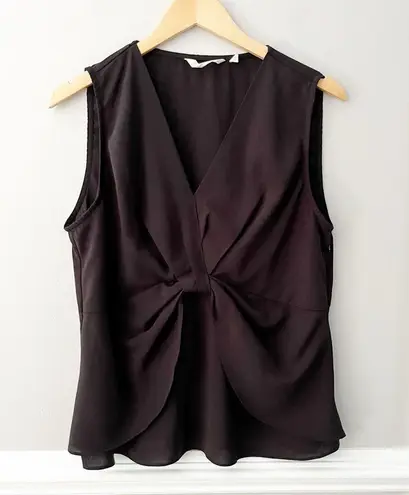 Soft Surroundings Black Sleeveless Blouse Enka Tank Top Shirt Size Large