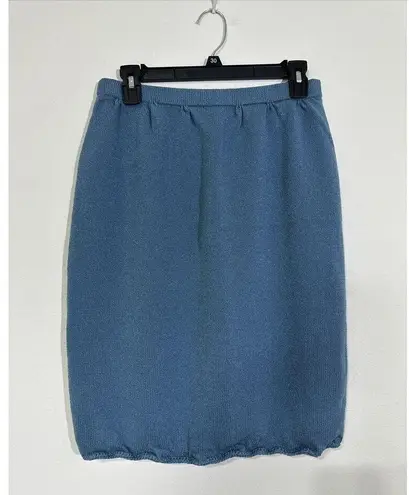 Handmade crochet blue skirt boho festival gypsy knit skirt size M