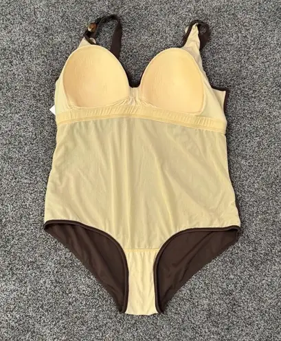 Swim 365 Women's Plus Size Brown Beaded One