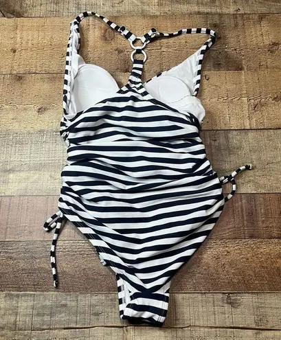 Kona Sol | UNWORN Classic Navy White Stripe One Piece Bathing Suit Sz XS