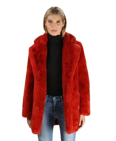 Apparis Sophie Faux Fur Jacket Scarlet Red Size S