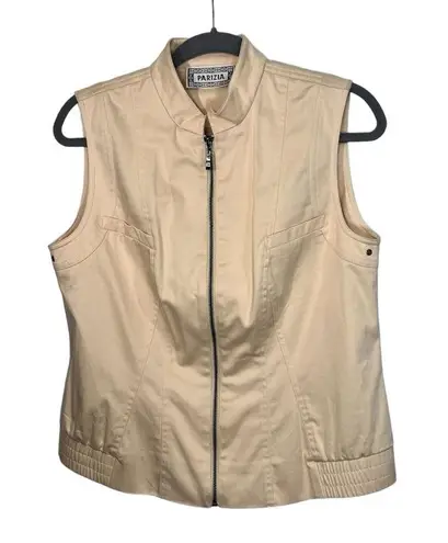PARIZIA Zip Up Vest Vanilla Color Size 10