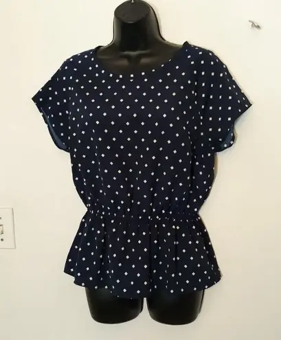 Valerie Bertinelli navy polka dot blouse