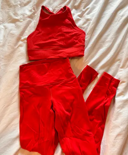 Lululemon Red  Workout Set