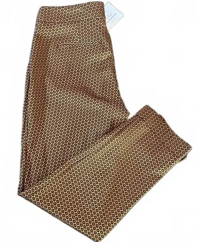 Etro Womens Pants Size 44 Geometric Pattern Tapered Career Gold