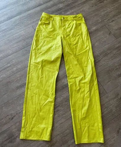 Naked Wardrobe Lime Green Straight-Leg Pants