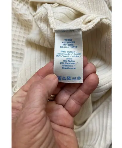 Boden USA Boden UK 6P US 2P Ribbed Knit Mini Dress Ivory Sweater Textured Scoop Neck Libby