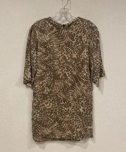 Spell & The Gypsy Collective Ada Dress Womens XS Leopard Animal Print Shift Mini Tan